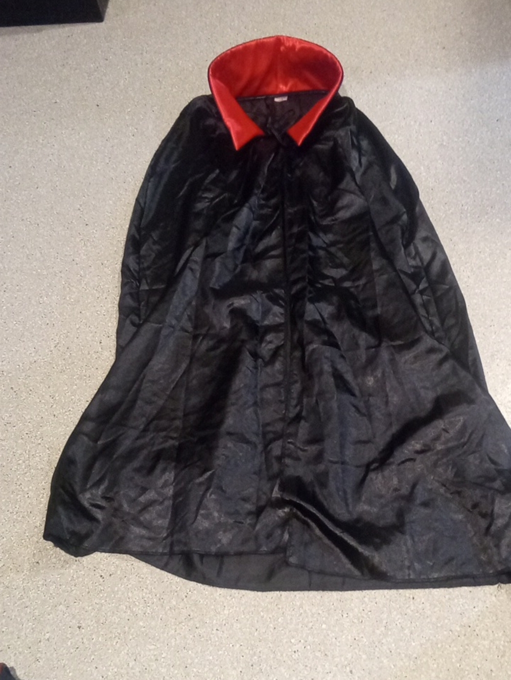 #801 "Spirit" Halloween Black Cape with Red Satin Collar